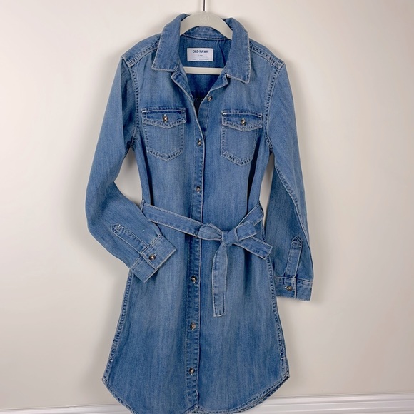 Short Sleeve Old Navy Girls Denim Dress Old Navy Dresses Old Navy Girls  Denim Shirt Dress Size Poshmark